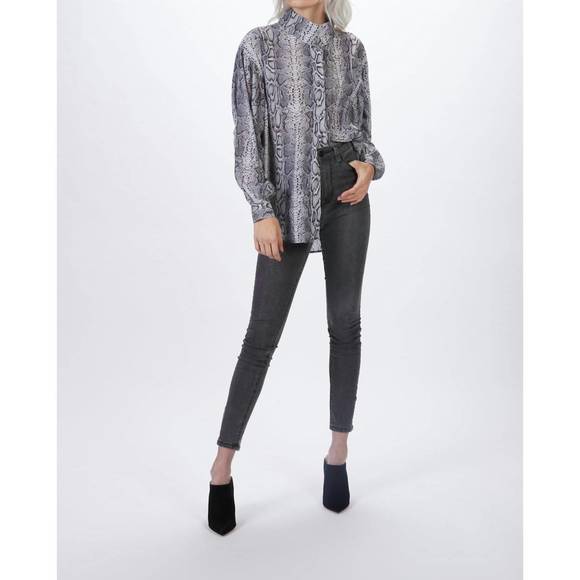 NEW SMYTHE poet blouse in grey snake - Picture 1 of 3